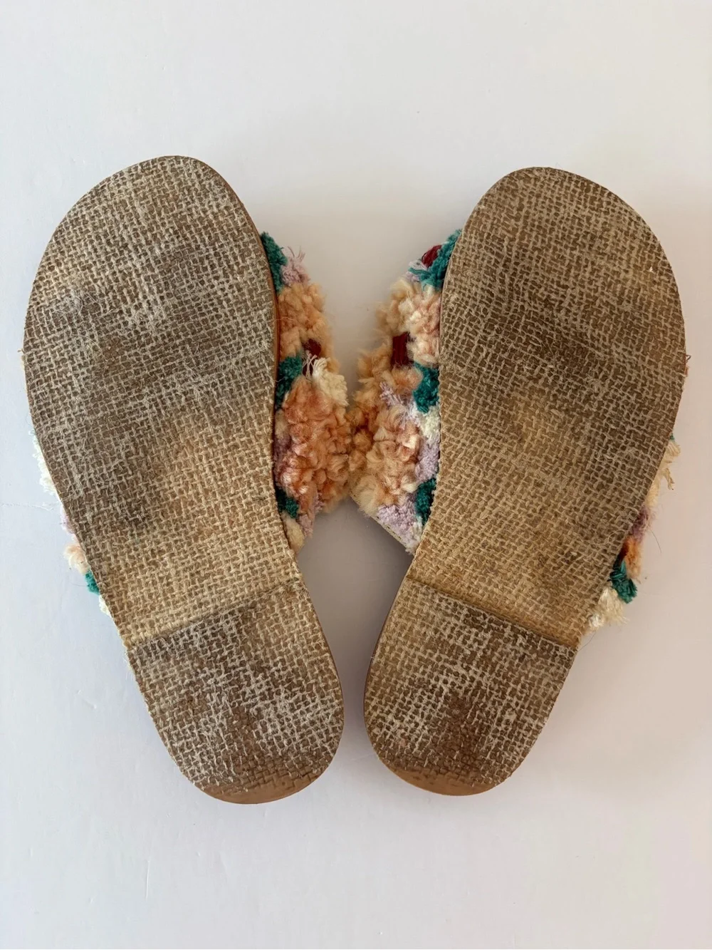 Free People Yuma Woven Mule Sandals Leather Tan Embroidery Women's 37 (7 US)